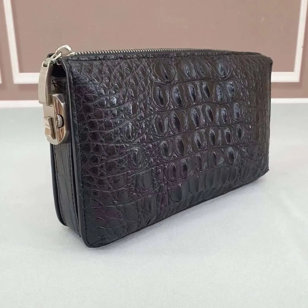 Crocodile Bone  Leather  Clutch Bag