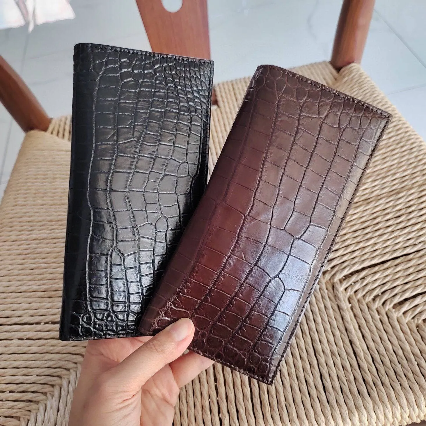 Crocodile Leather Mens Suit Wallet