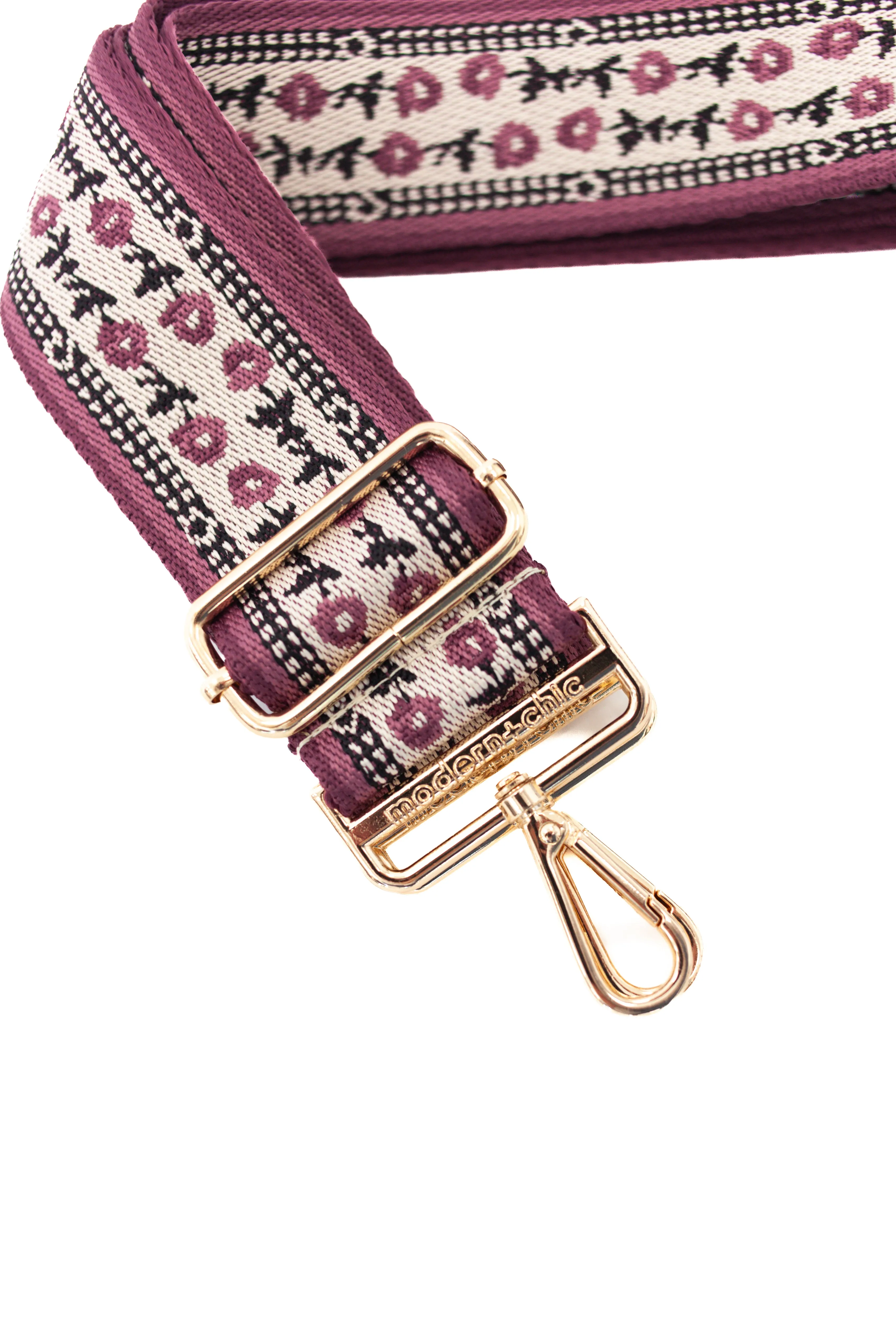 Cross-Stitch Vintage Floral Adjustable Woven Bag Strap