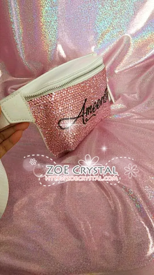 Customize Your BELT BAG Swarovski /Rhinestones BLING with Your Favorite Name, Initial or Nba Nfl  Mlb Logo Fanny Pack, Waist Bag, Hip Bag