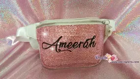 Customize Your BELT BAG Swarovski /Rhinestones BLING with Your Favorite Name, Initial or Nba Nfl  Mlb Logo Fanny Pack, Waist Bag, Hip Bag