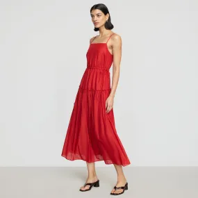 Dalia Tie-Waist Tiered Dress