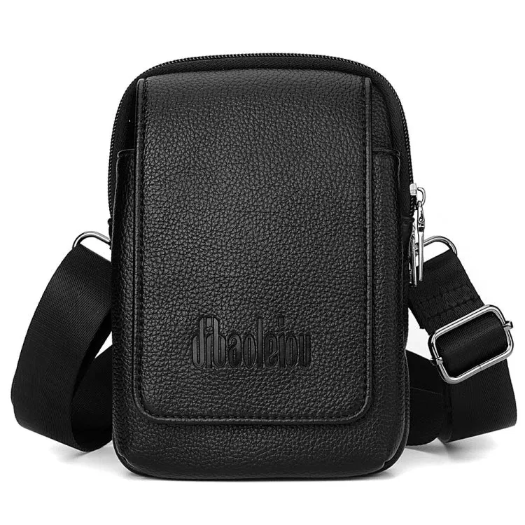 DEABOLAR Men Waist Bag Vertical Waist Belt Hanging Bag Outdoor Sports Mini Mobile Phone Bag(Black Double Layer))