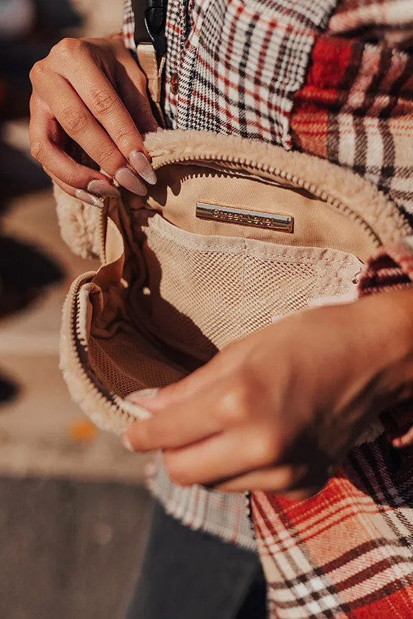 Easy To Style Sherpa Fanny Pack In Beige