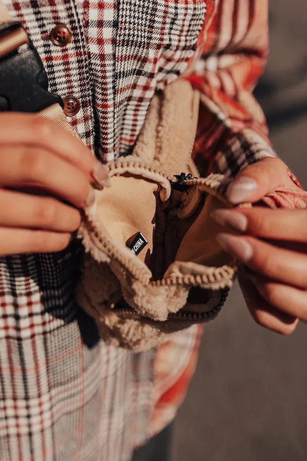 Easy To Style Sherpa Fanny Pack In Beige