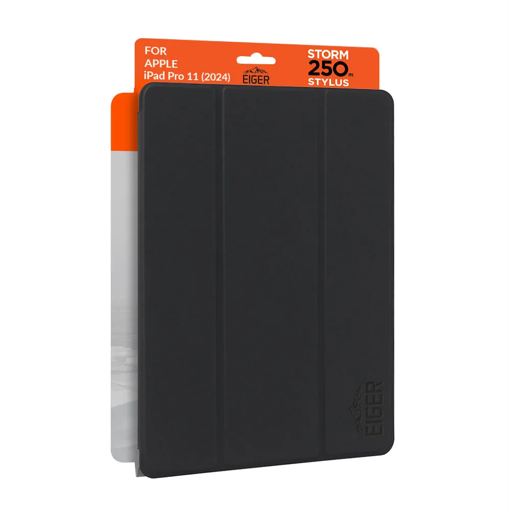 Eiger Storm 250m Stylus Case for iPad Pro 11 (2024) in Black in Retail Sleeve