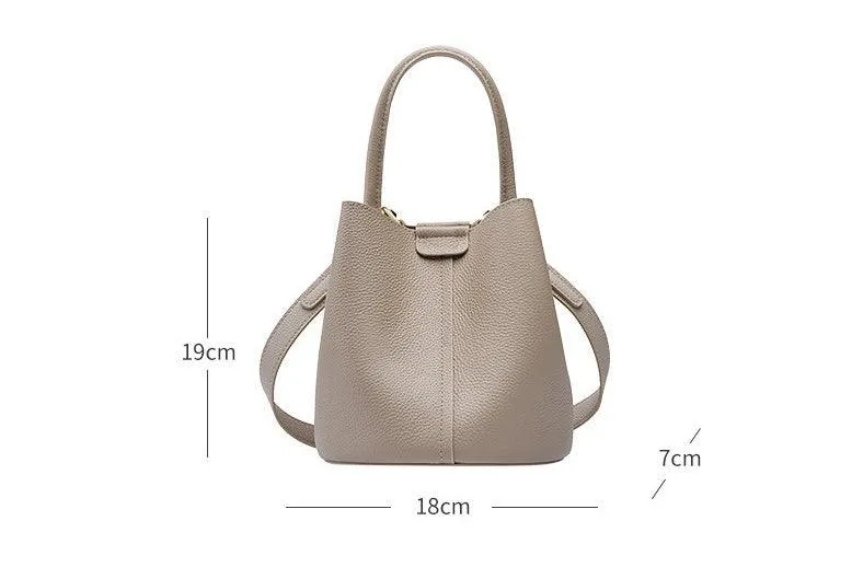 Elegant Leather Bucket Crossbody Bag