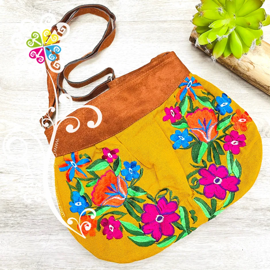 Embroider Waist Shape Crossover Bag