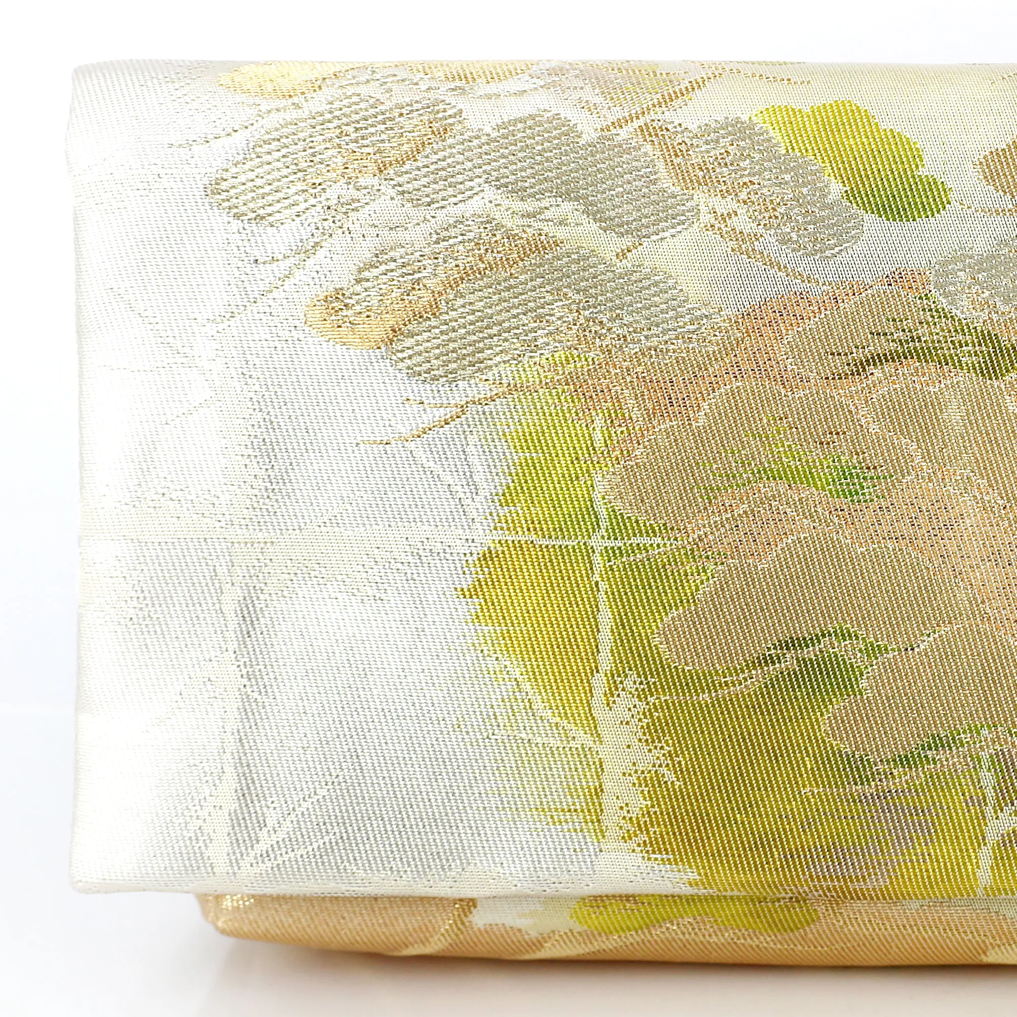 Envelope Clutch Bag with Pine Forest on Silver | Upcycled Kimono Obi Silk