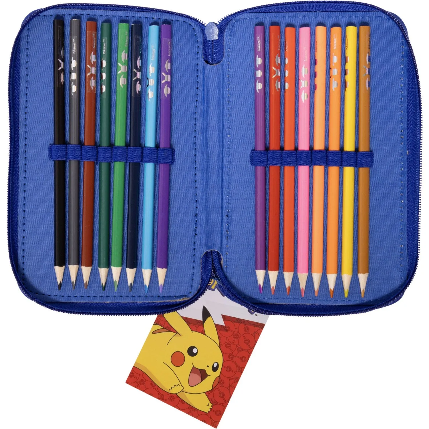 Euromic Pokémon Fyldt Pencil Case med 2 rum, 300D rich nylon, 19.5 x 12.5 x 5 cm