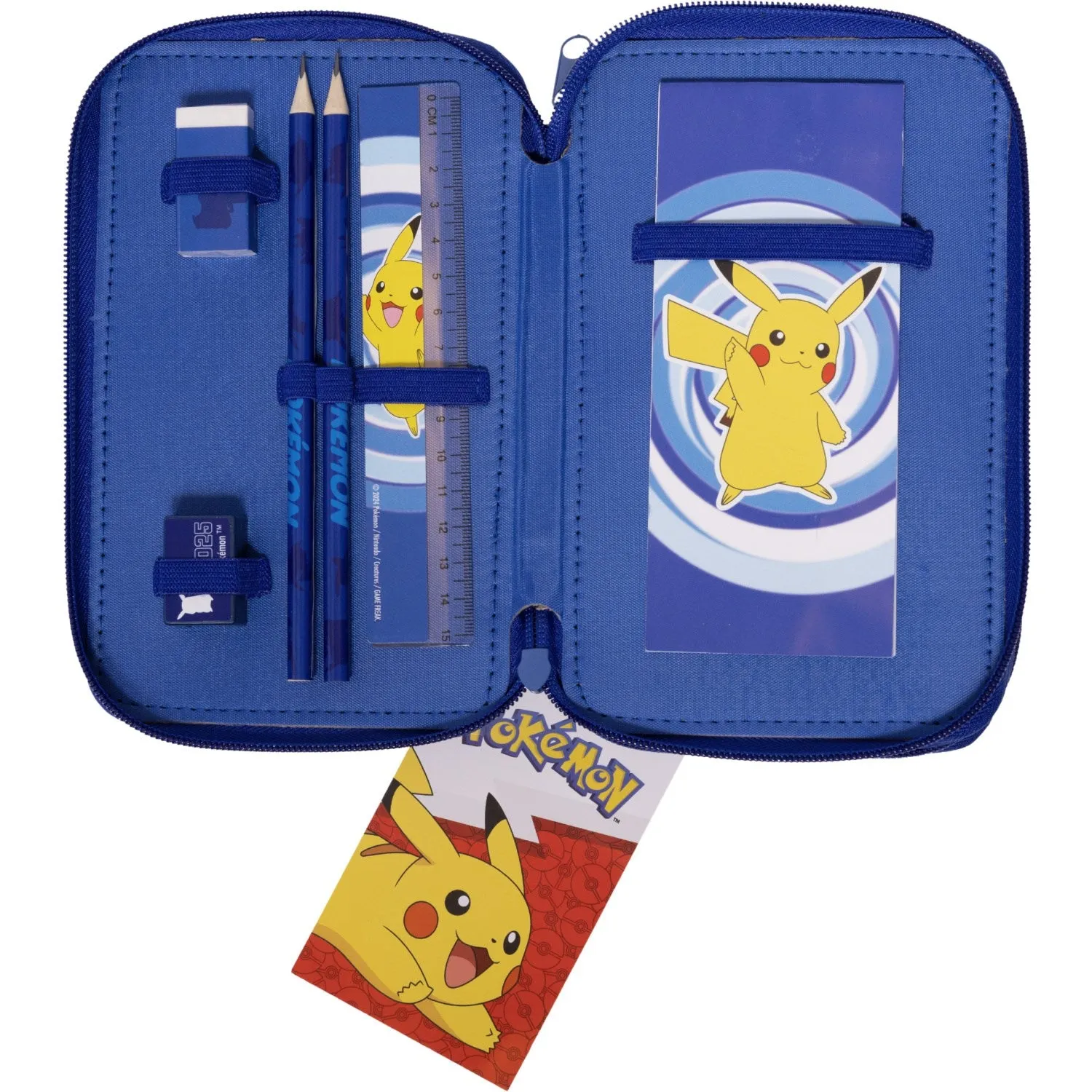 Euromic Pokémon Fyldt Pencil Case med 2 rum, 300D rich nylon, 19.5 x 12.5 x 5 cm