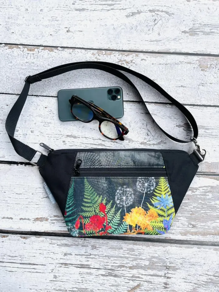 Fanny Pack or Crossbody Bag - Night FernTastic Fabric