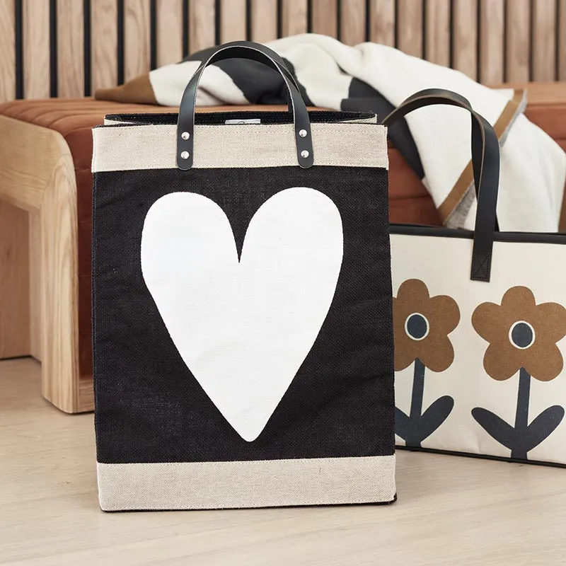 Farmers Market Tote White Heart