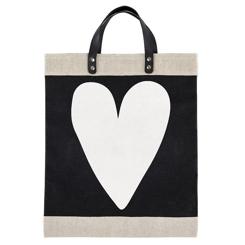 Farmers Market Tote White Heart