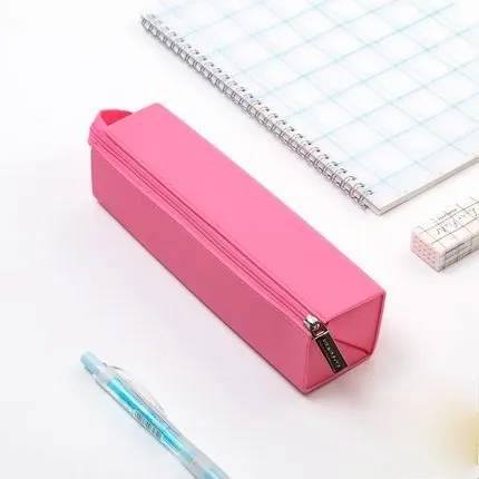 Female Student Silicone Pencil Case Square Waterproof Stationery Box