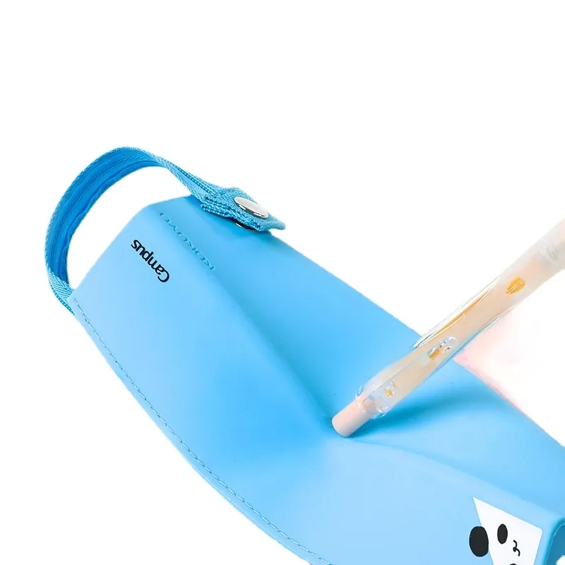 Female Student Silicone Pencil Case Square Waterproof Stationery Box