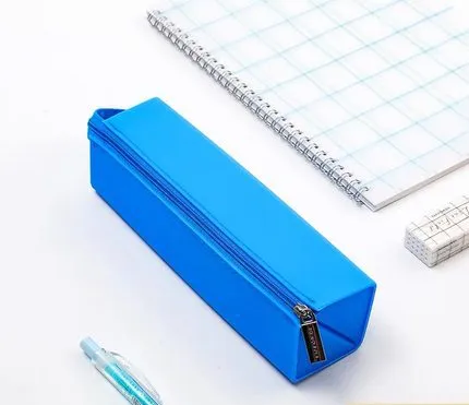 Female Student Silicone Pencil Case Square Waterproof Stationery Box