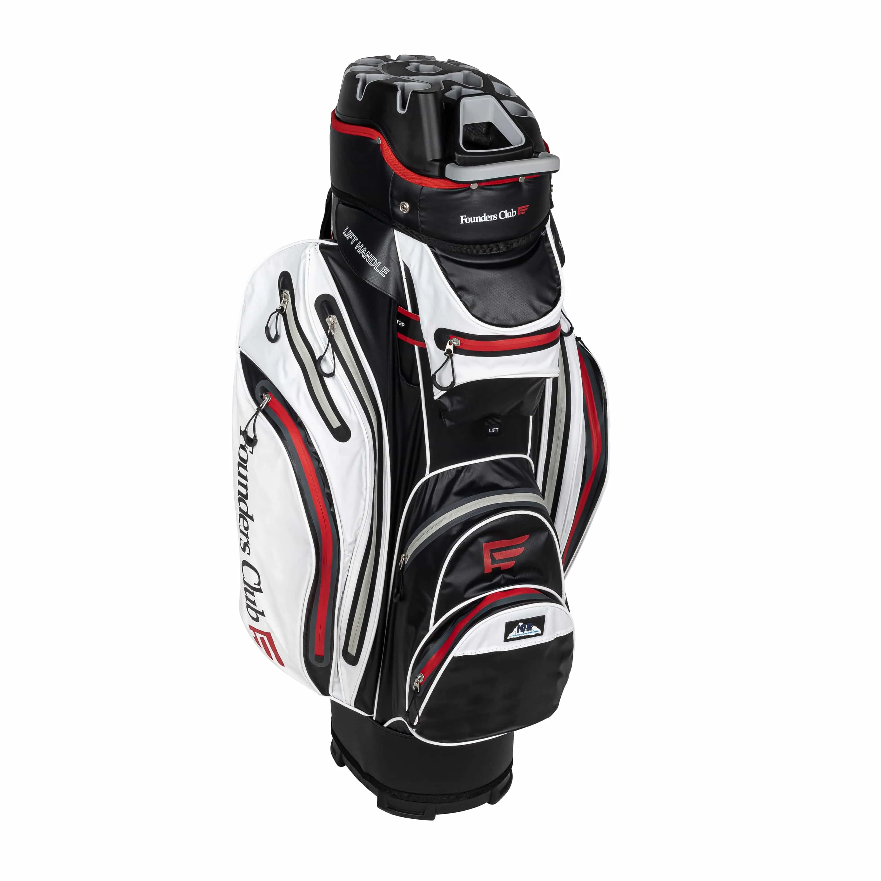 Founders Club 3rd Gen Premium Organizer 14 Way Golf Cart Bag - White/Red Waterproof