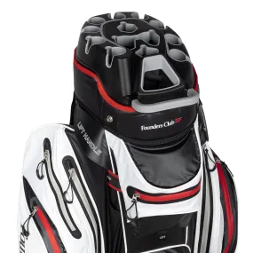 Founders Club 3rd Gen Premium Organizer 14 Way Golf Cart Bag - White/Red Waterproof