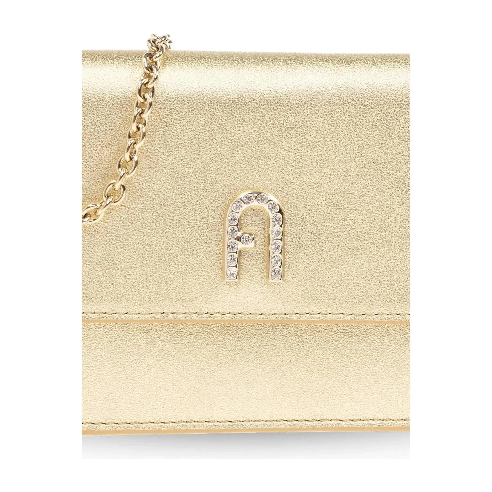 Furla Diamante Mini Shoulder Clutch Bag - Gold