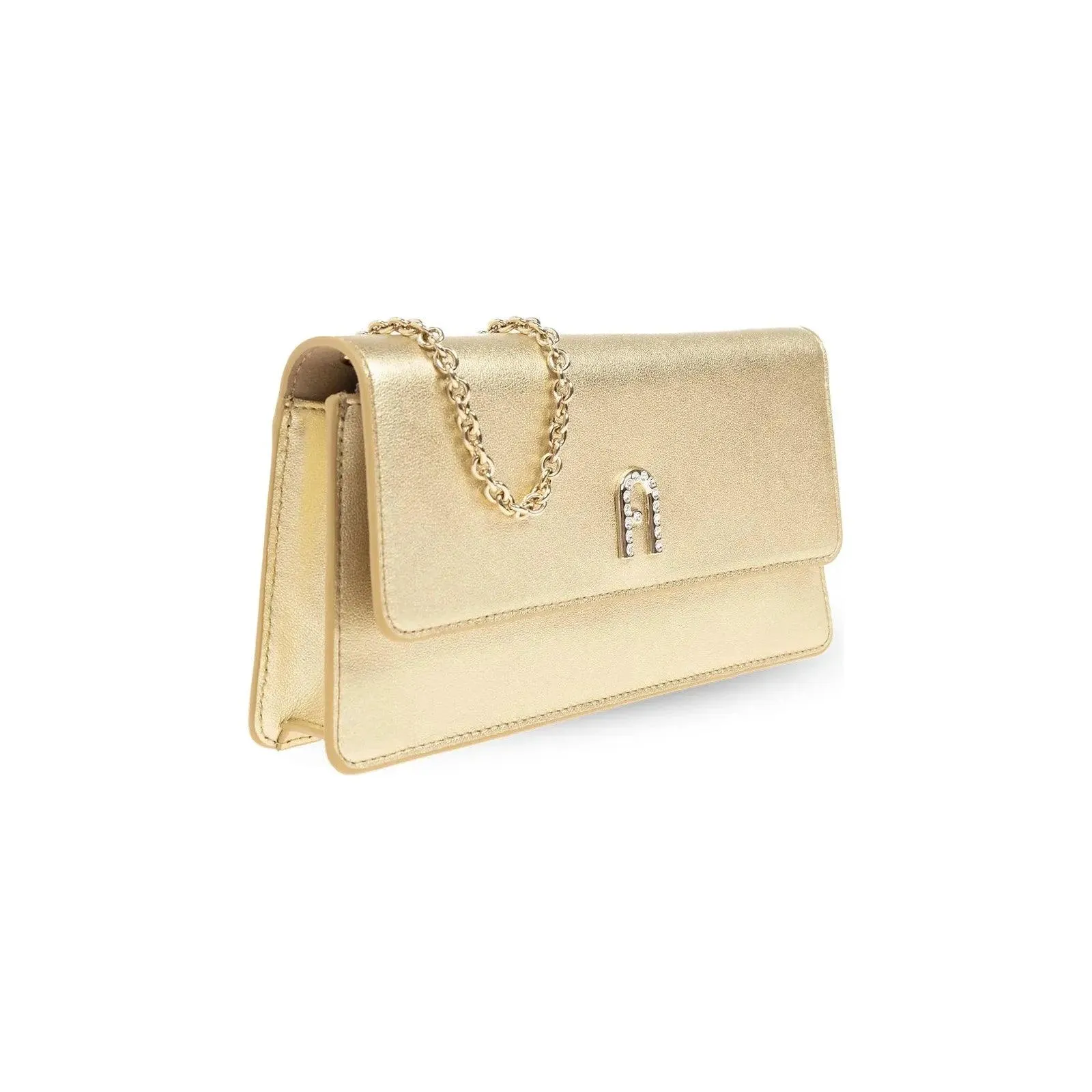 Furla Diamante Mini Shoulder Clutch Bag - Gold