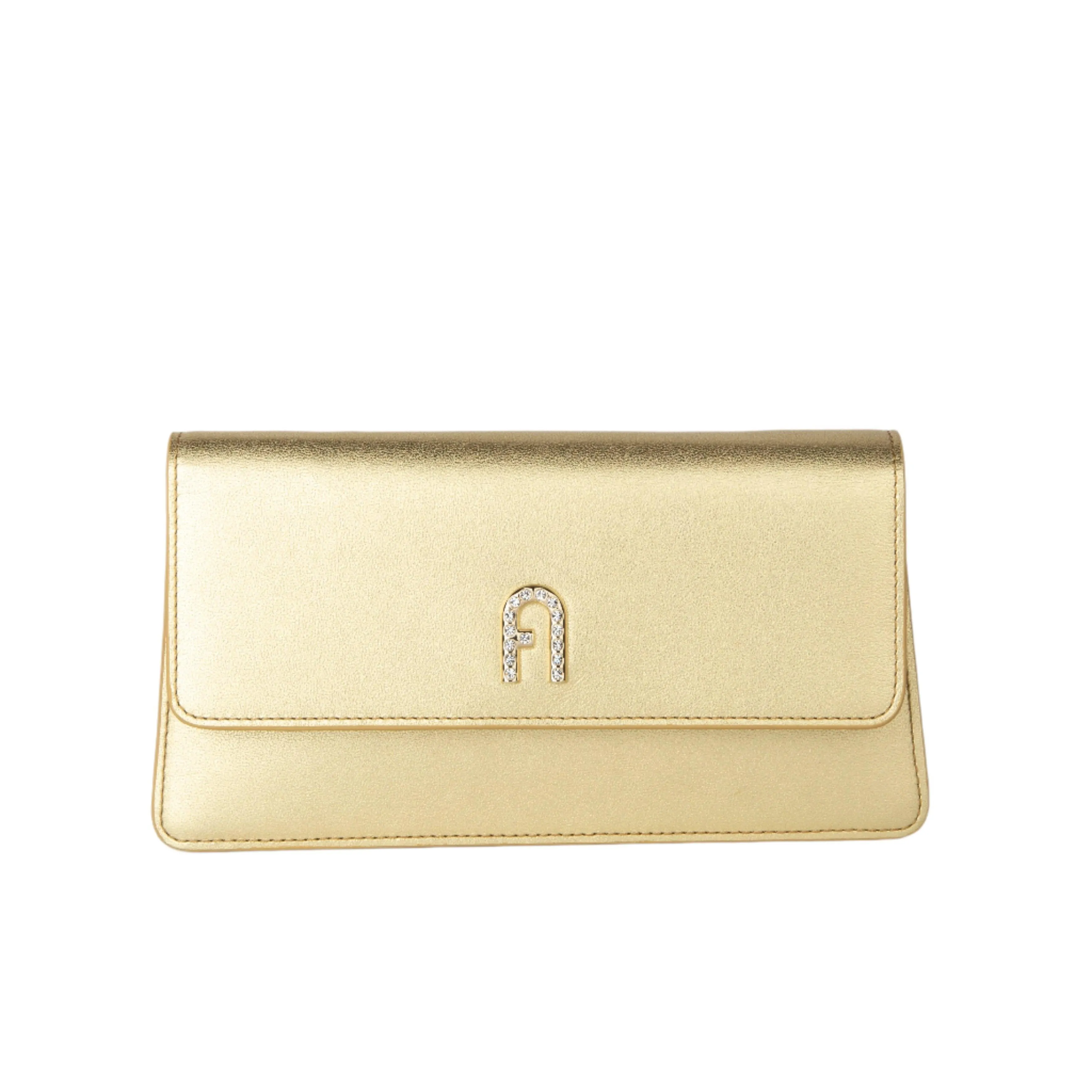 Furla Diamante Mini Shoulder Clutch Bag - Gold