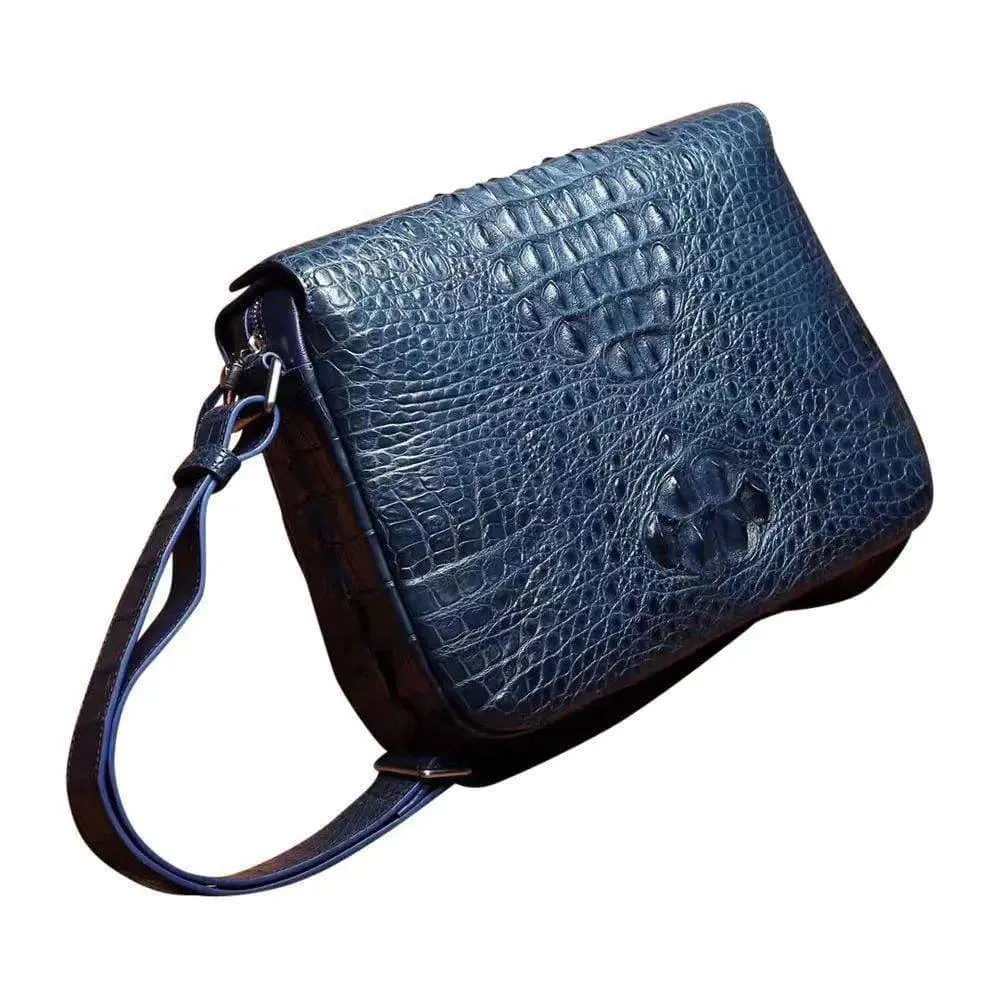 Genuine Crocodile Skin Leather Shoulder Messenger  Cross body Bag