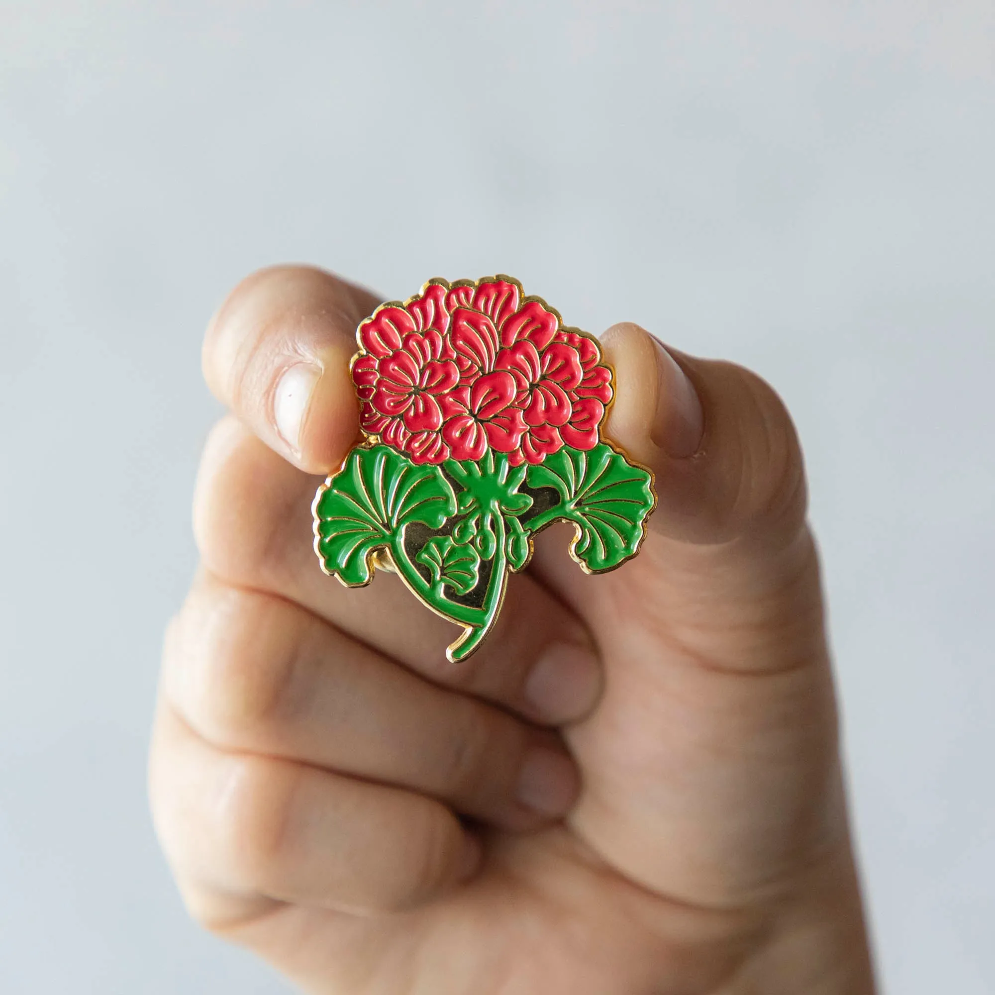 Geranium Enamel Pin