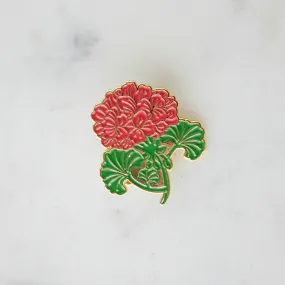 Geranium Enamel Pin