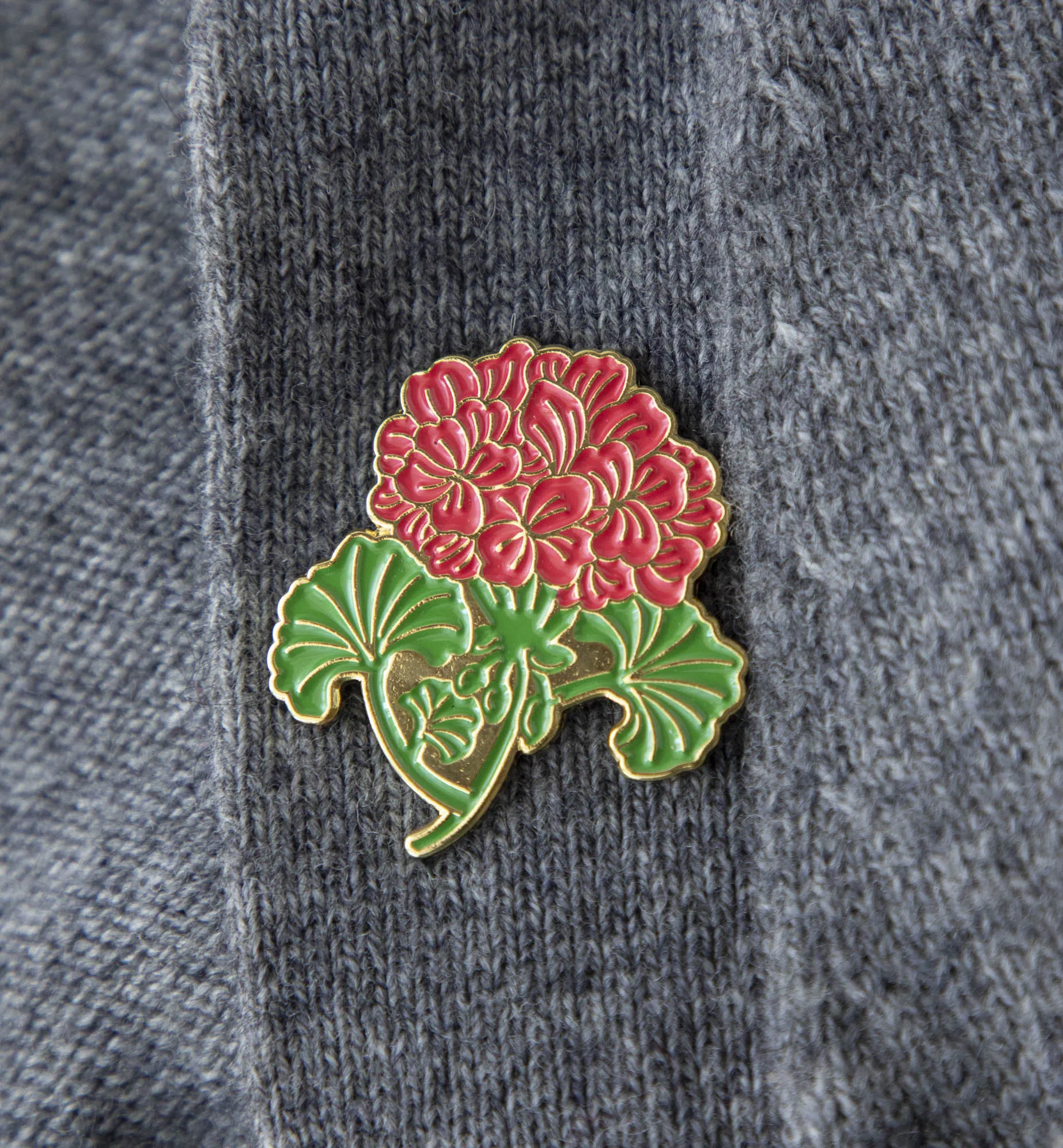 Geranium Enamel Pin