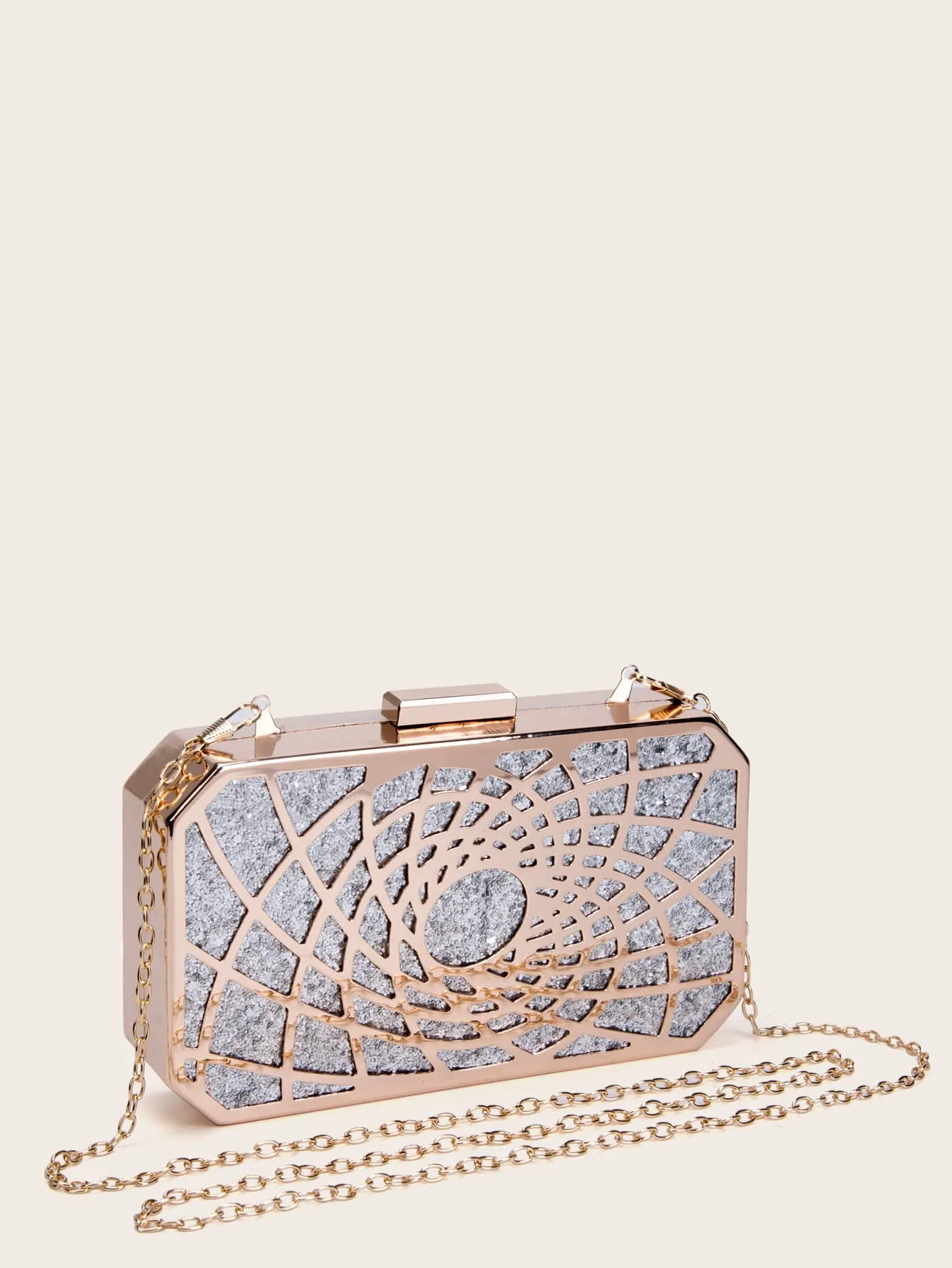 Glitter Decor Chain Clutch Bag