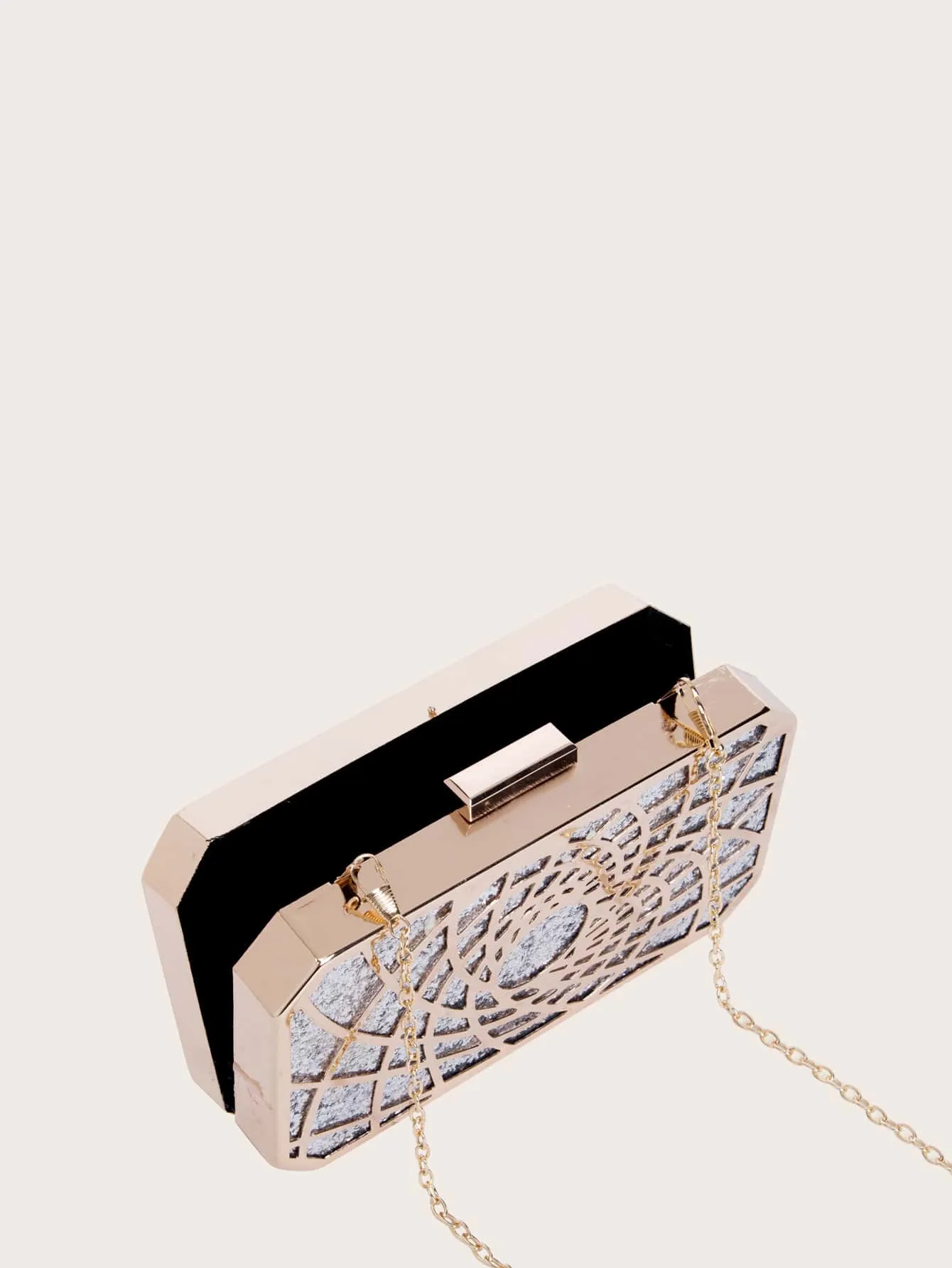 Glitter Decor Chain Clutch Bag