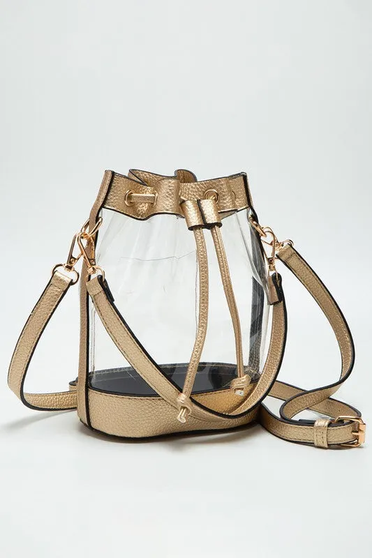 Gold Clear Bucket Bag