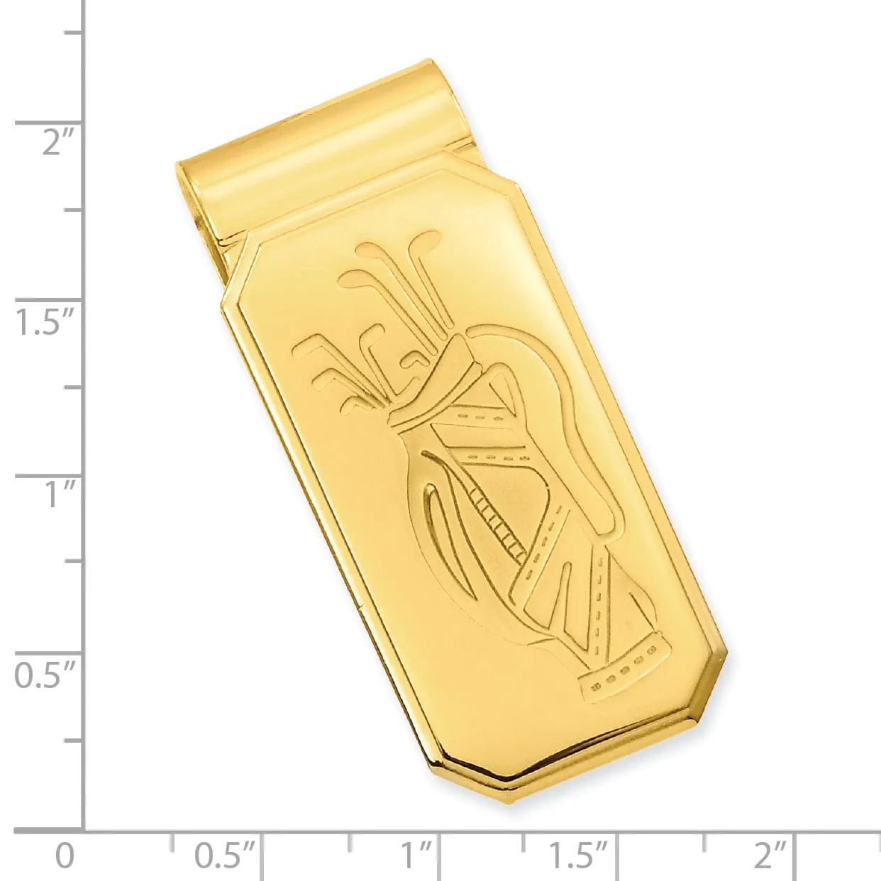 Gold Plated Golf Bag Hinged Money Clip