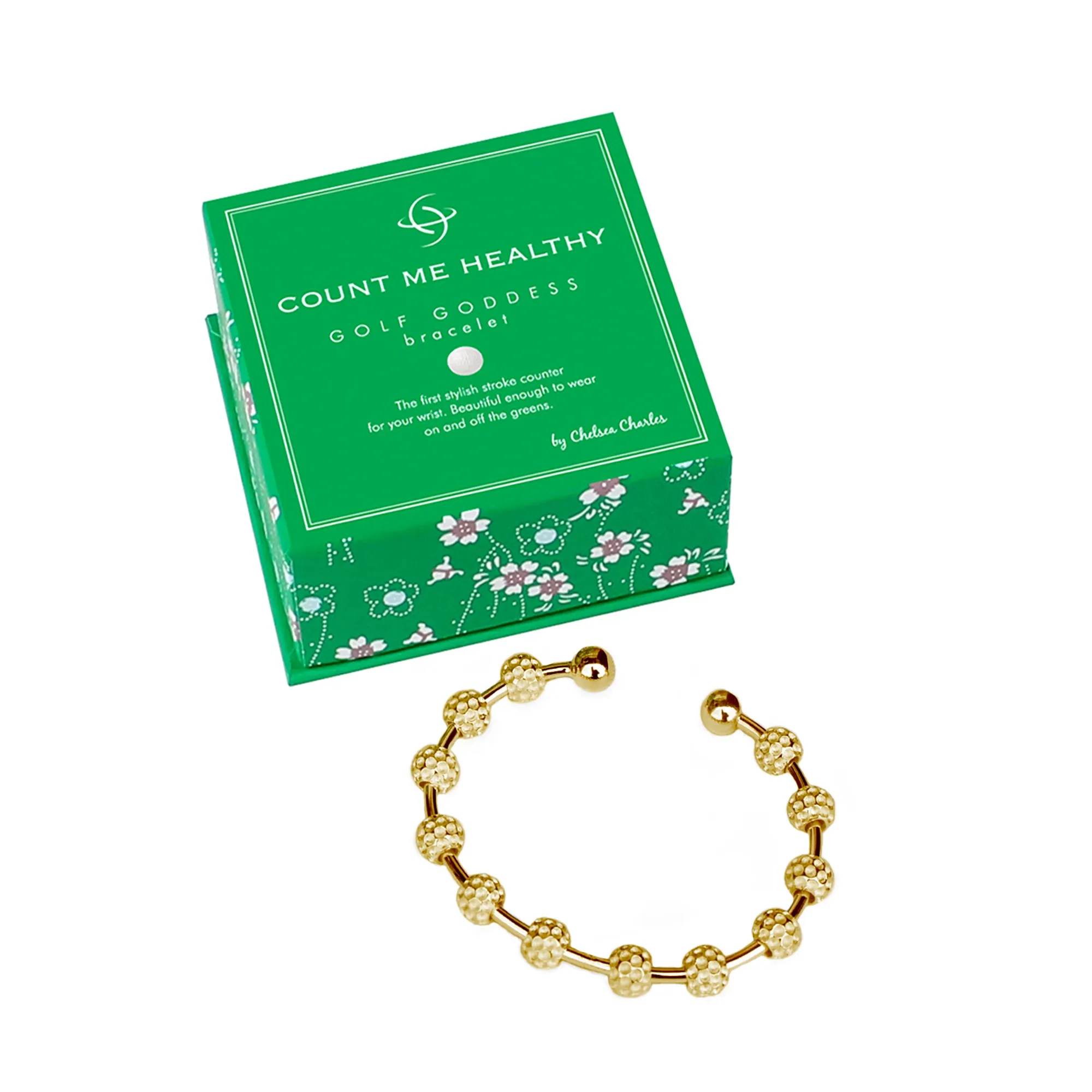 Golf Goddess Gold Golf Ball Bead Stroke Counter Bracelet