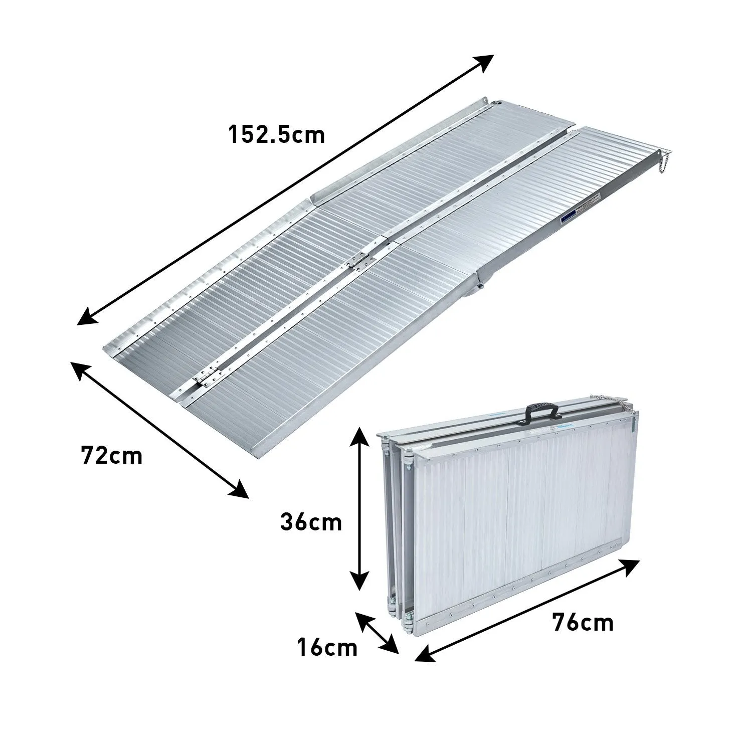 High-Capacity Foldable Aluminum Wheelchair Ramp - 5ft | Rigg