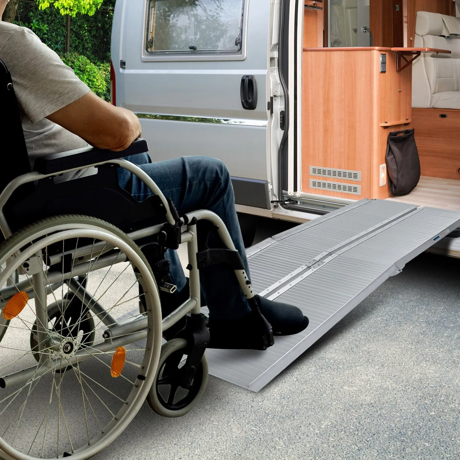 High-Capacity Foldable Aluminum Wheelchair Ramp - 5ft | Rigg