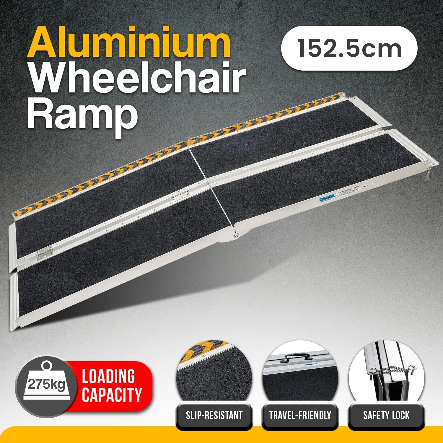 High-Strength Aluminium Folding Wheelchair Ramp, 272kg