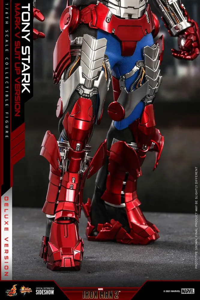 Hot Toys Iron Man 2 Tony Stark (Mark V Suit Up Version) Deluxe Sixth Scale Figure