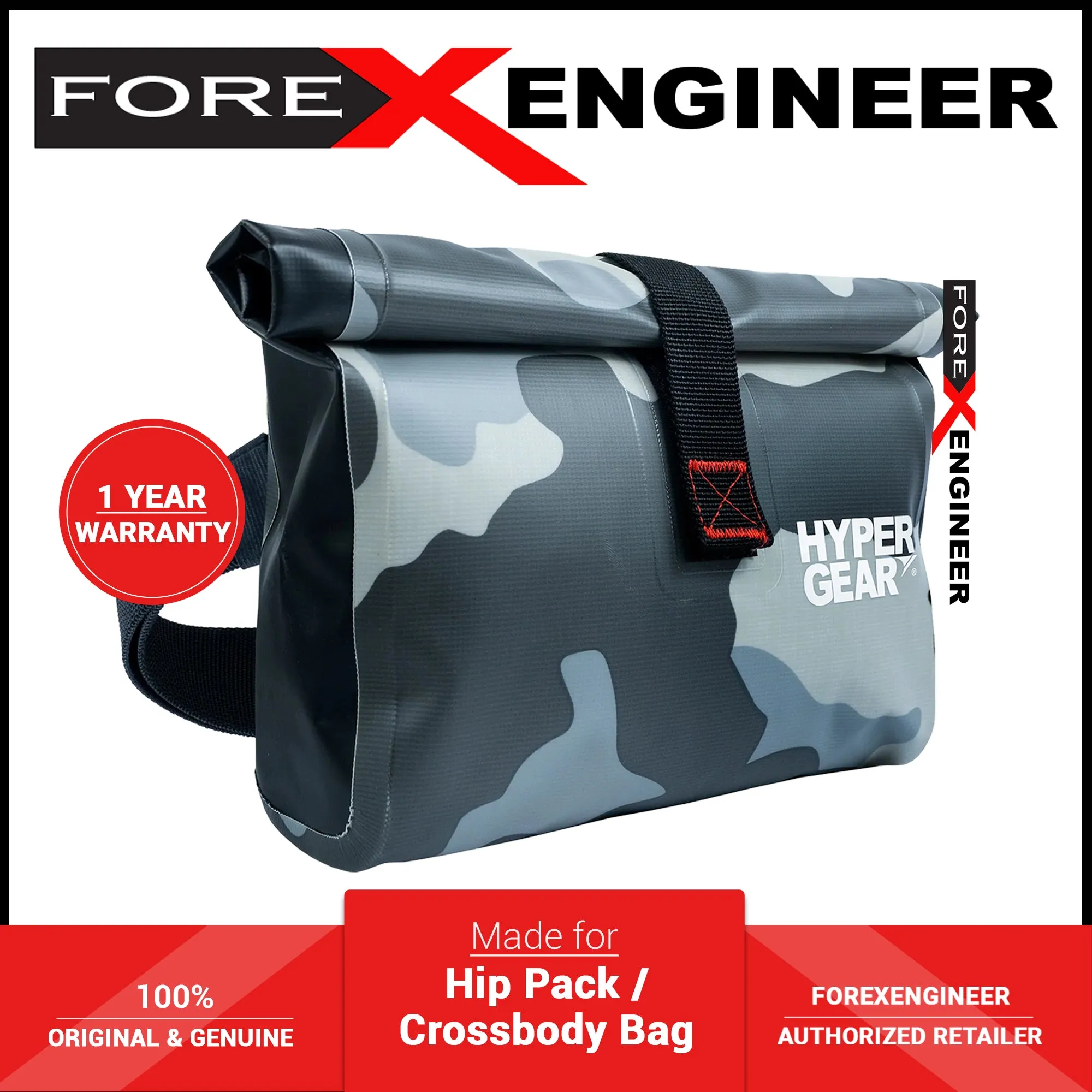 Hypergear Dry Pouch Dash - Waterproof Sling Bag - Camo Grey Alpha ( Barcode: 303072 )