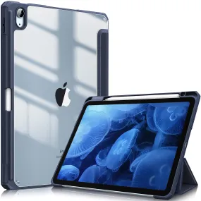 iPad 10.9 Case 2022 PU Leather, Apple Pencil Holder, TPU, Dark Blue