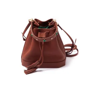 Jeweled Bucket Bag Tobacco