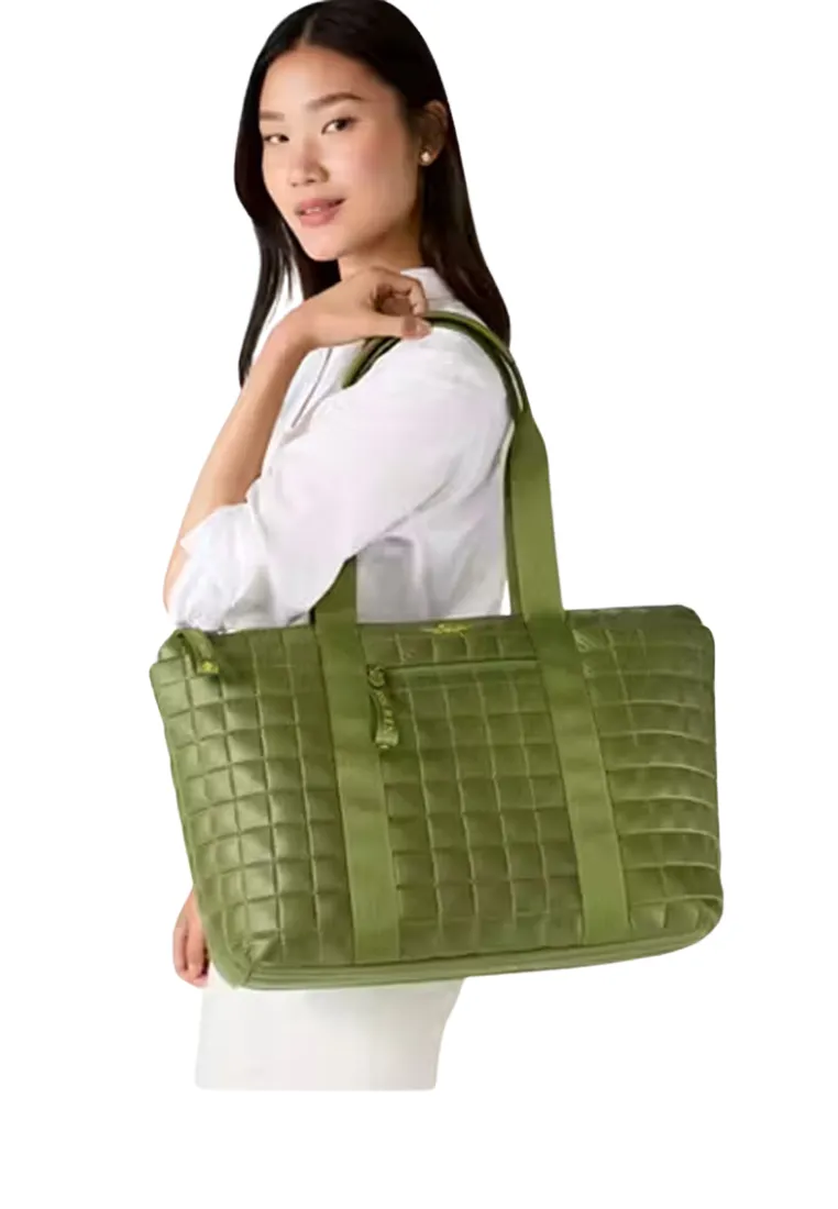 Kate Spade Camden Quilted Extra Large Tote Bag In Kelp Forest KH405