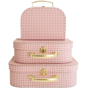 Kids Carry Case Set - Gingham ( SOLD AS SET OF 3 )