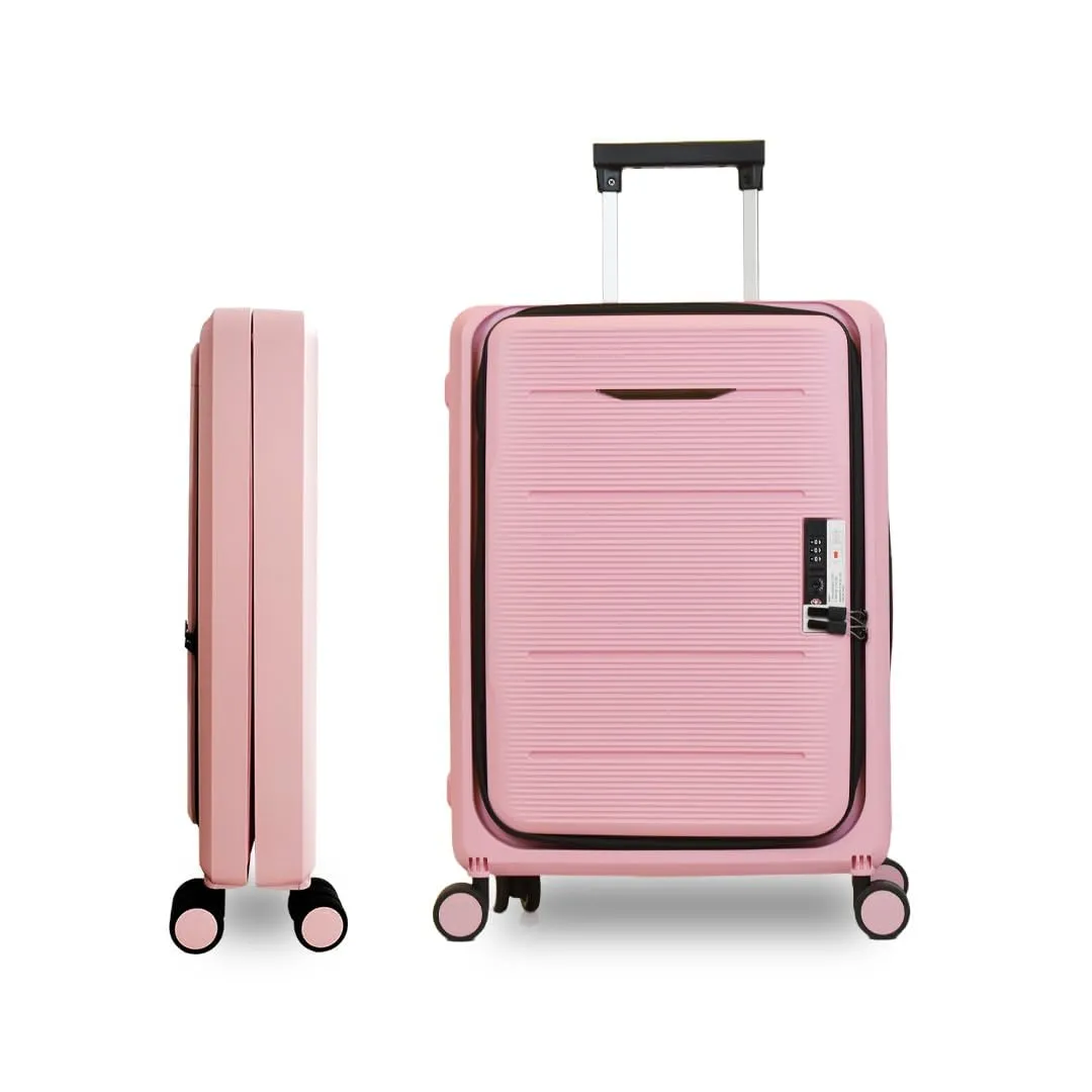 Kuber Industries Luggage Bag | Trolley Bags for Travel | Collapsible Luggage Bag | Travelling Bag | Trolley Bags for Suitcase | Lightweight Luggage Bag | 24 Inch | Pack of 4 | Rose Pink