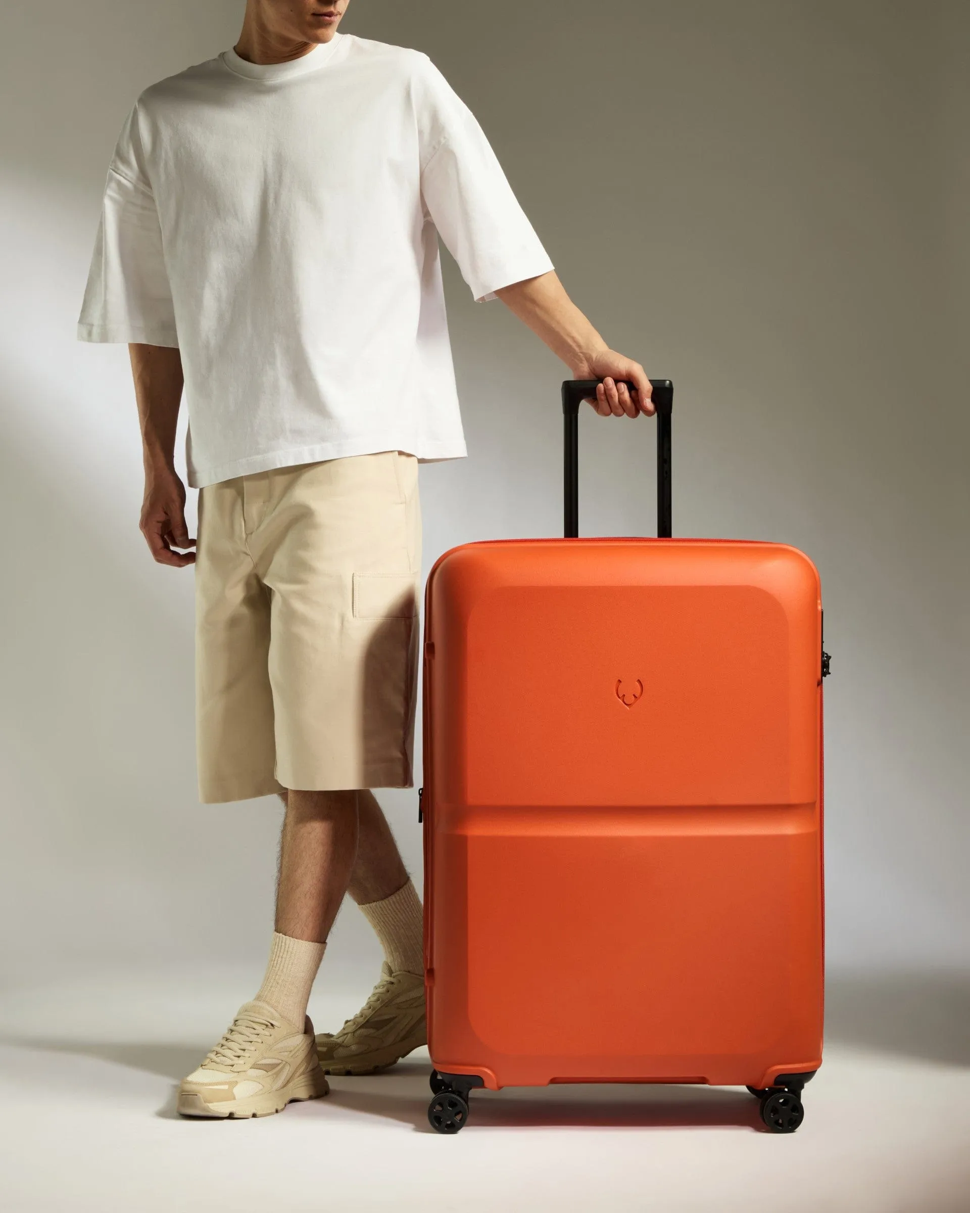 Large Suitcase in Ember Orange - Single Stripe