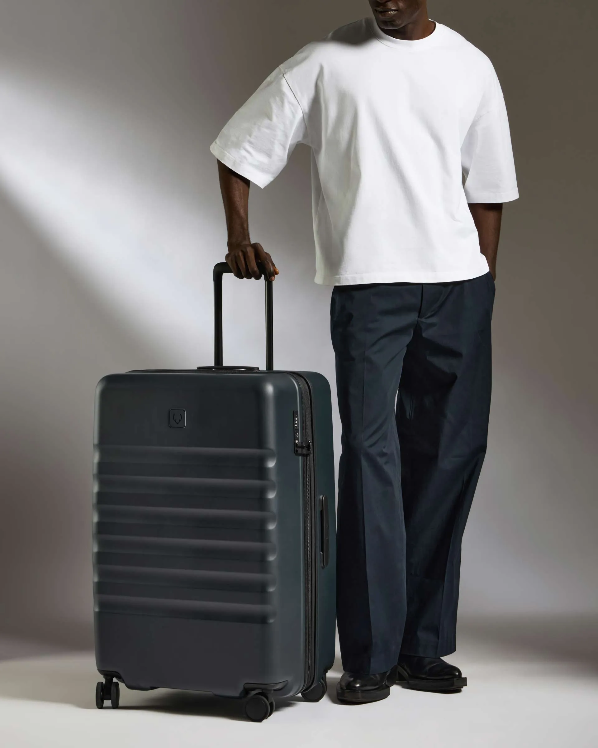 Large Suitcase in Indigo Blue - Icon Stripe