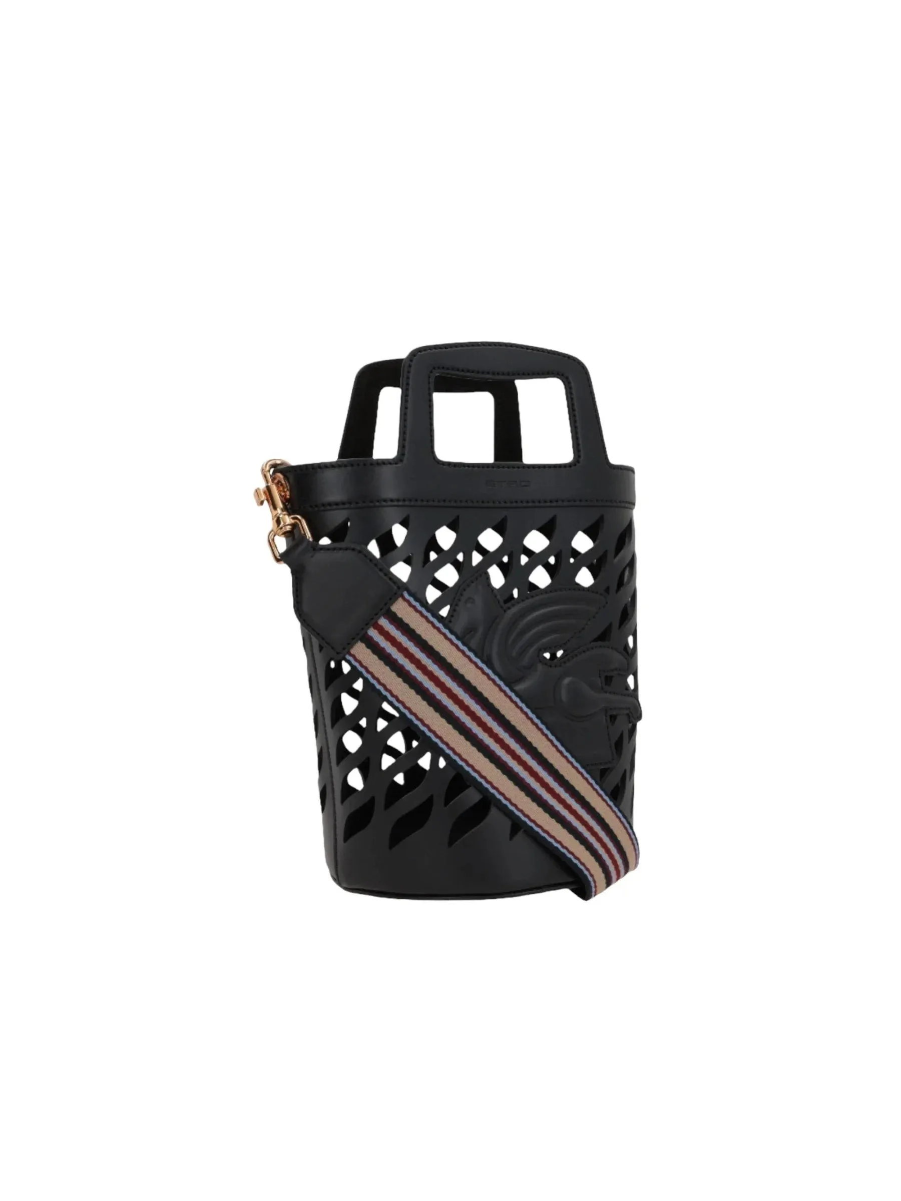 Laser-Cut Leather Bucket Bag