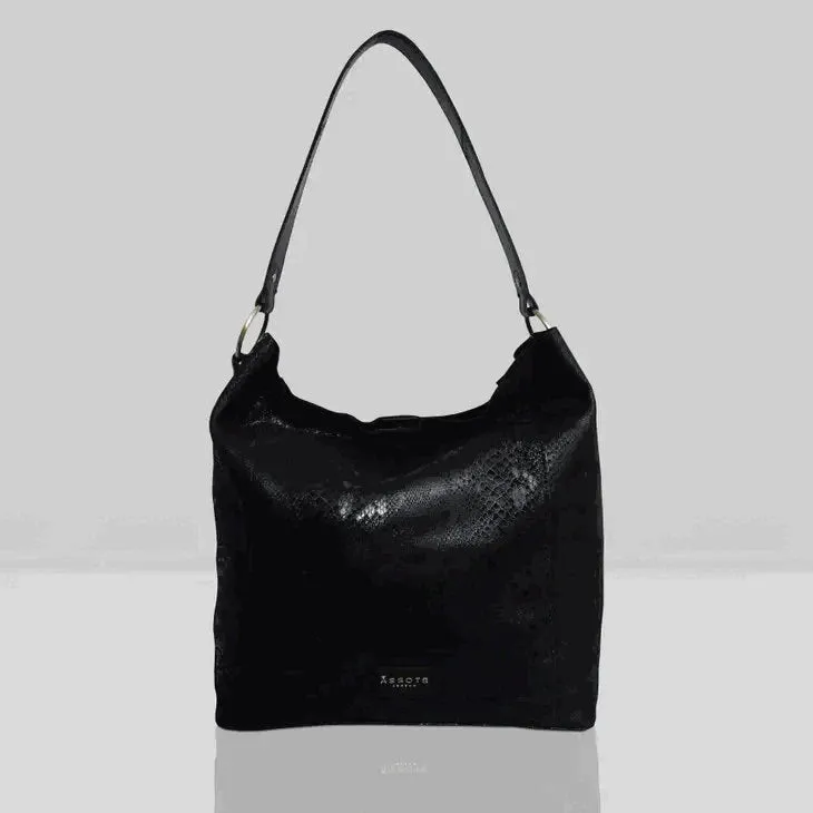 Leather Textured Hobo Shoulder Bag