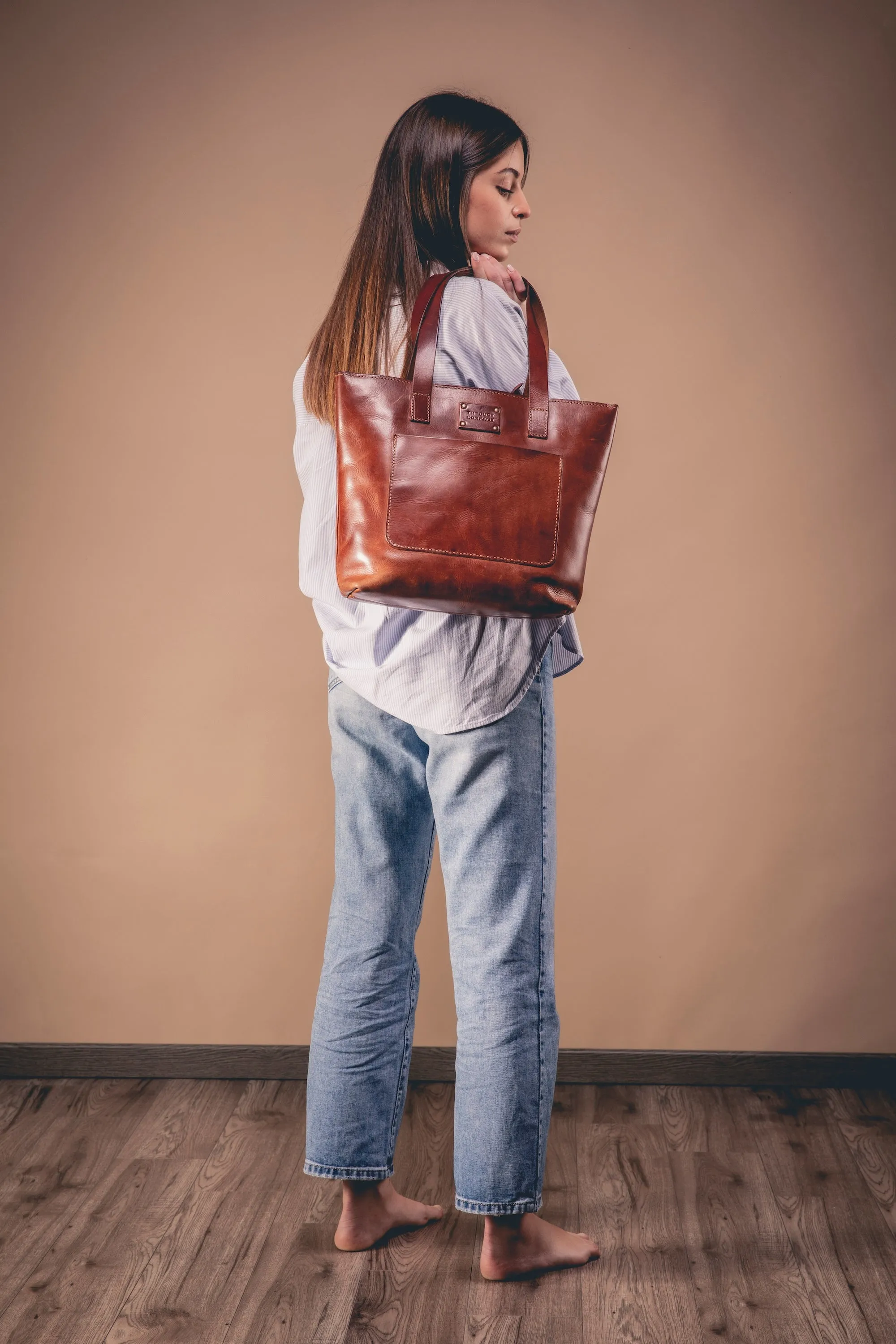 Leather Tote Brown Mod 147